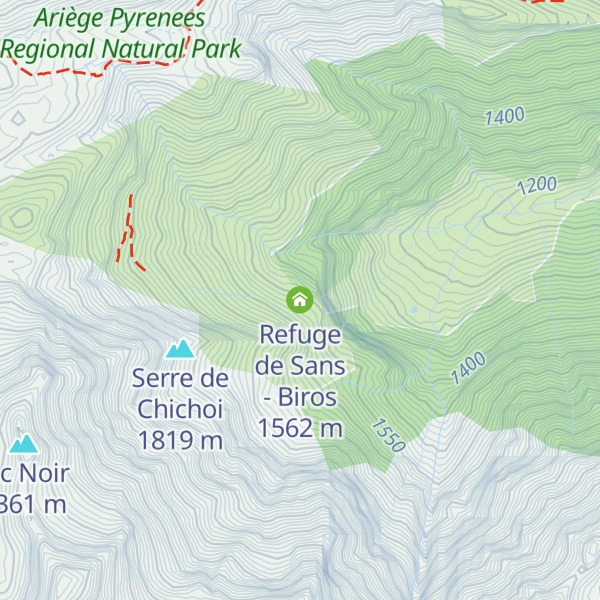 Map of Refuge de Sans - Biros
