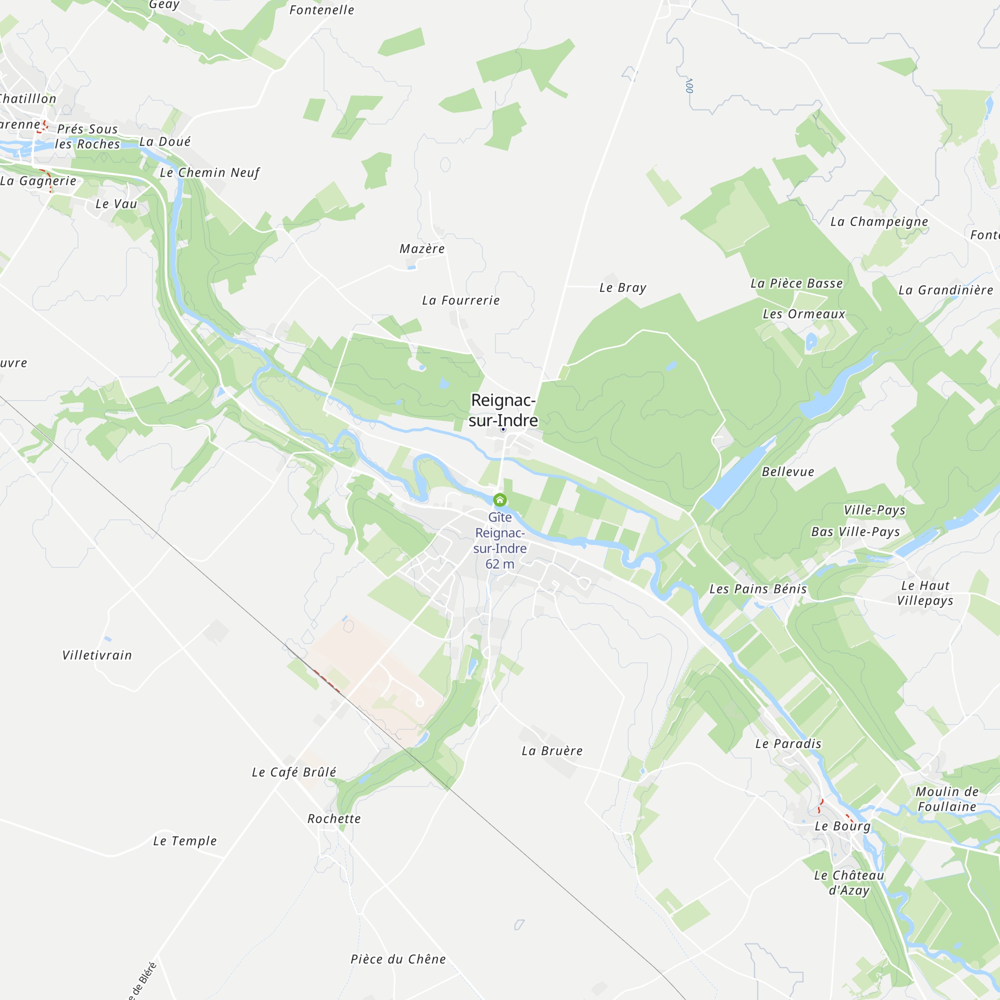 Gîte Reignac-sur-Indre map