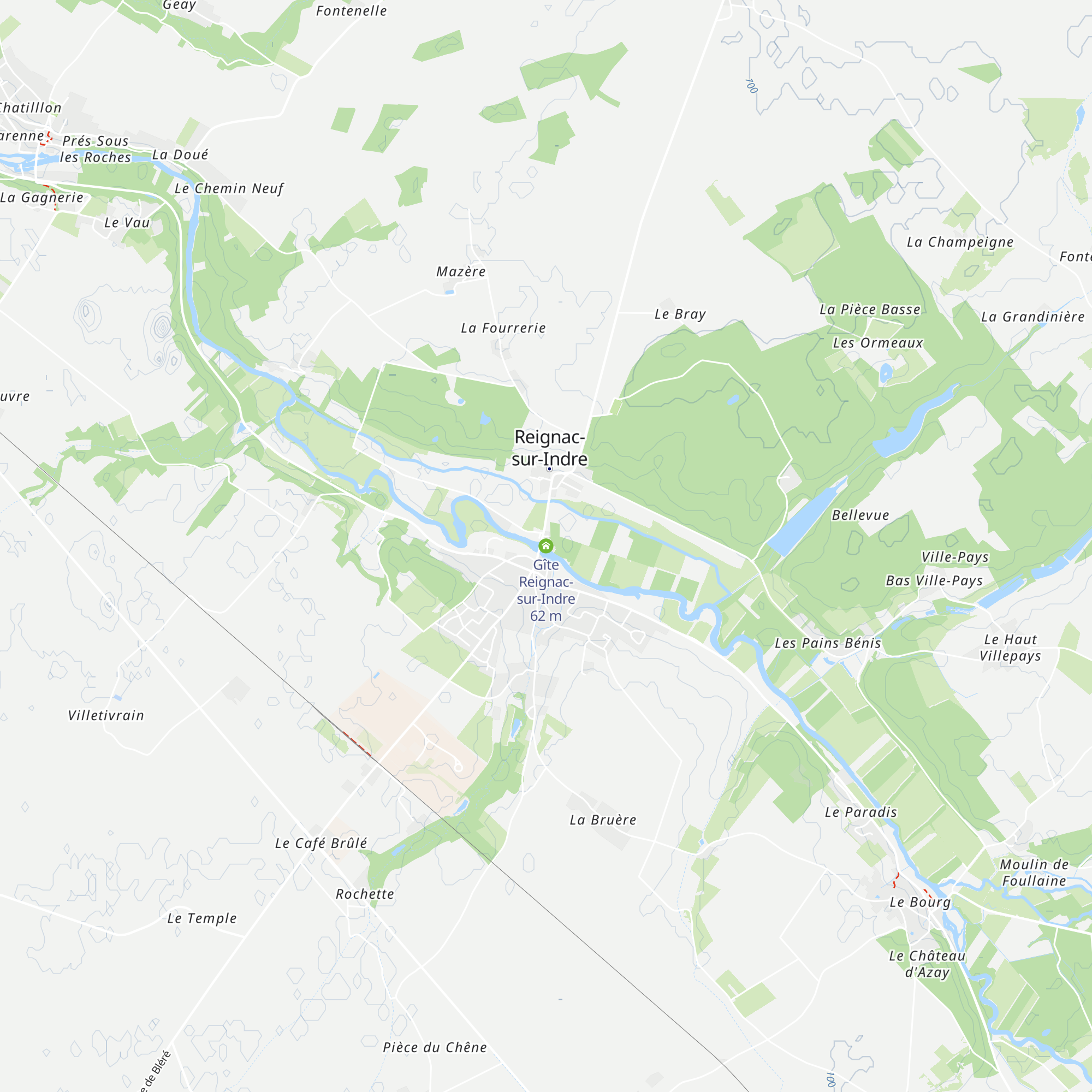 Gîte Reignac-sur-Indre map