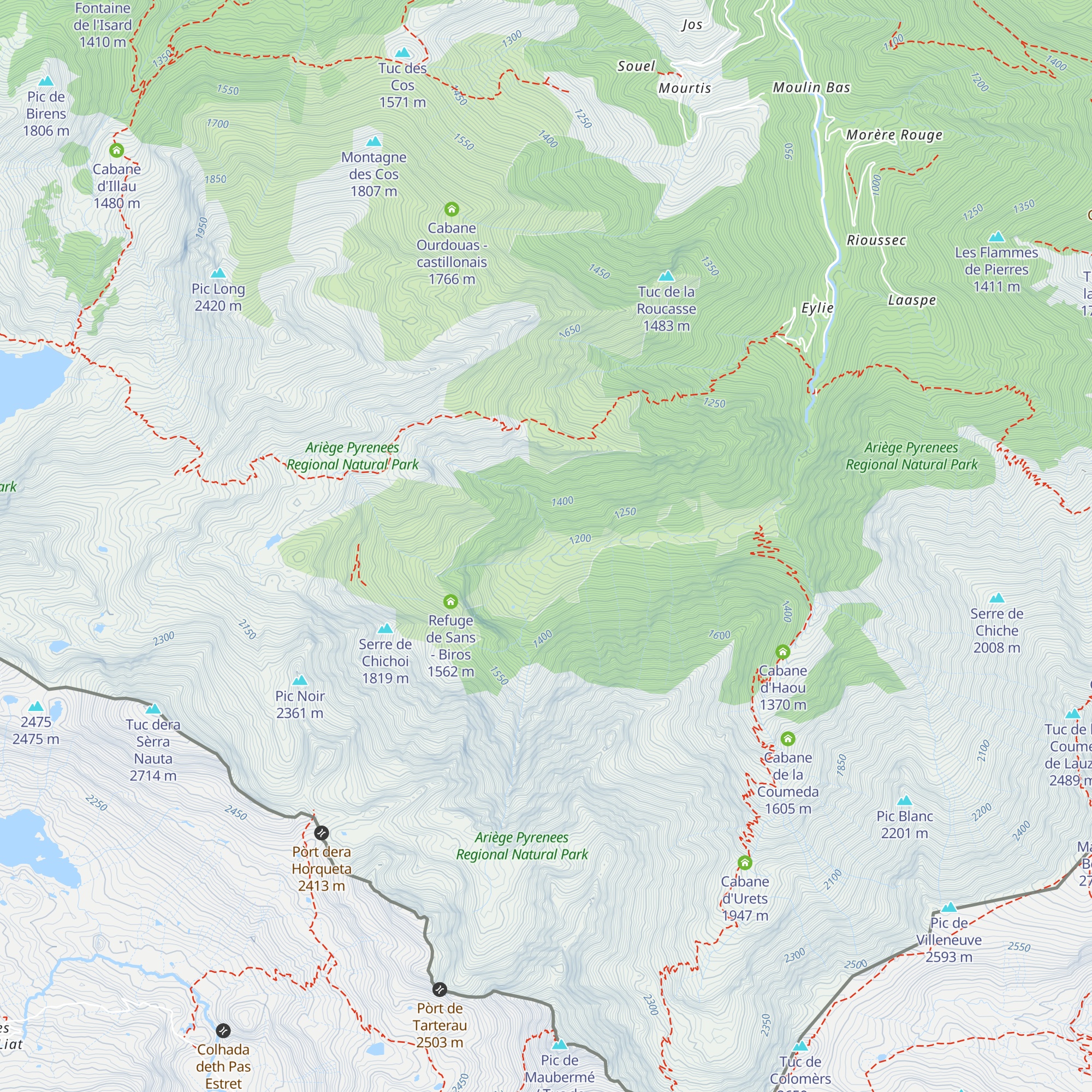 Cabane de La Plagne - castillonais map