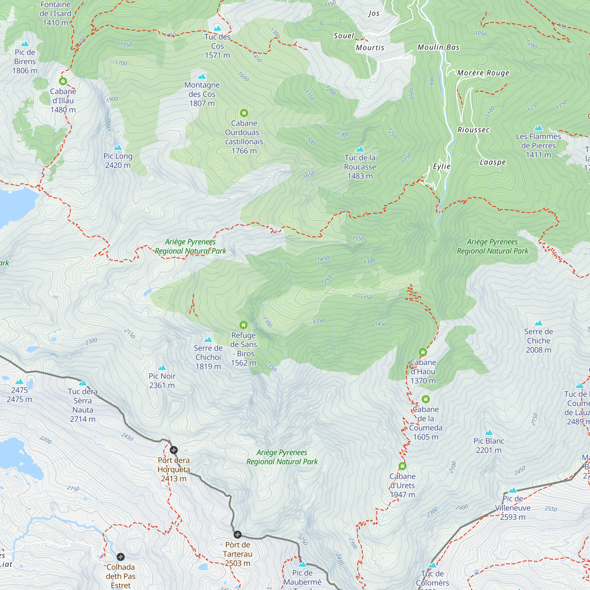 Cabane de La Plagne - castillonais map