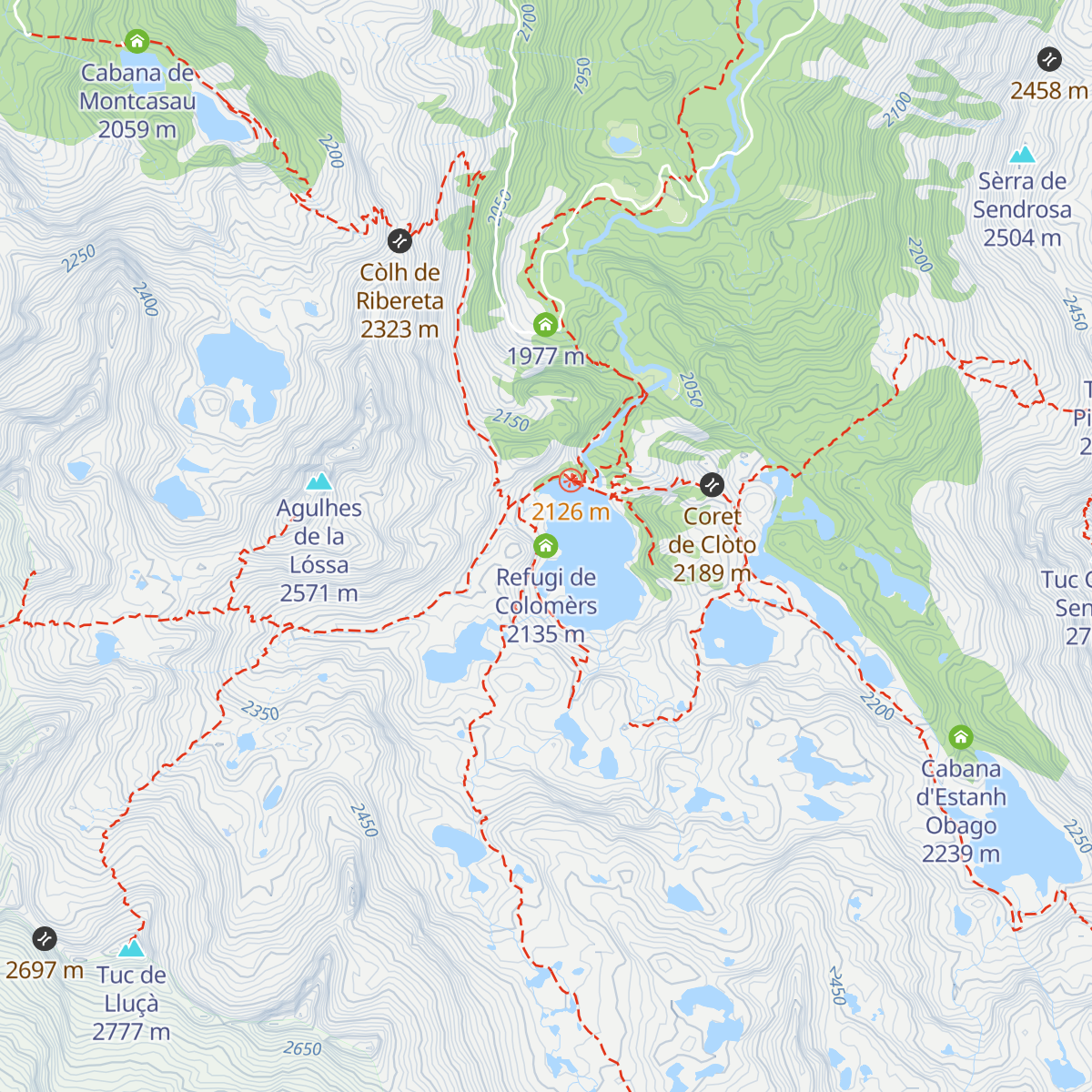 Refugi de Colomèrs map