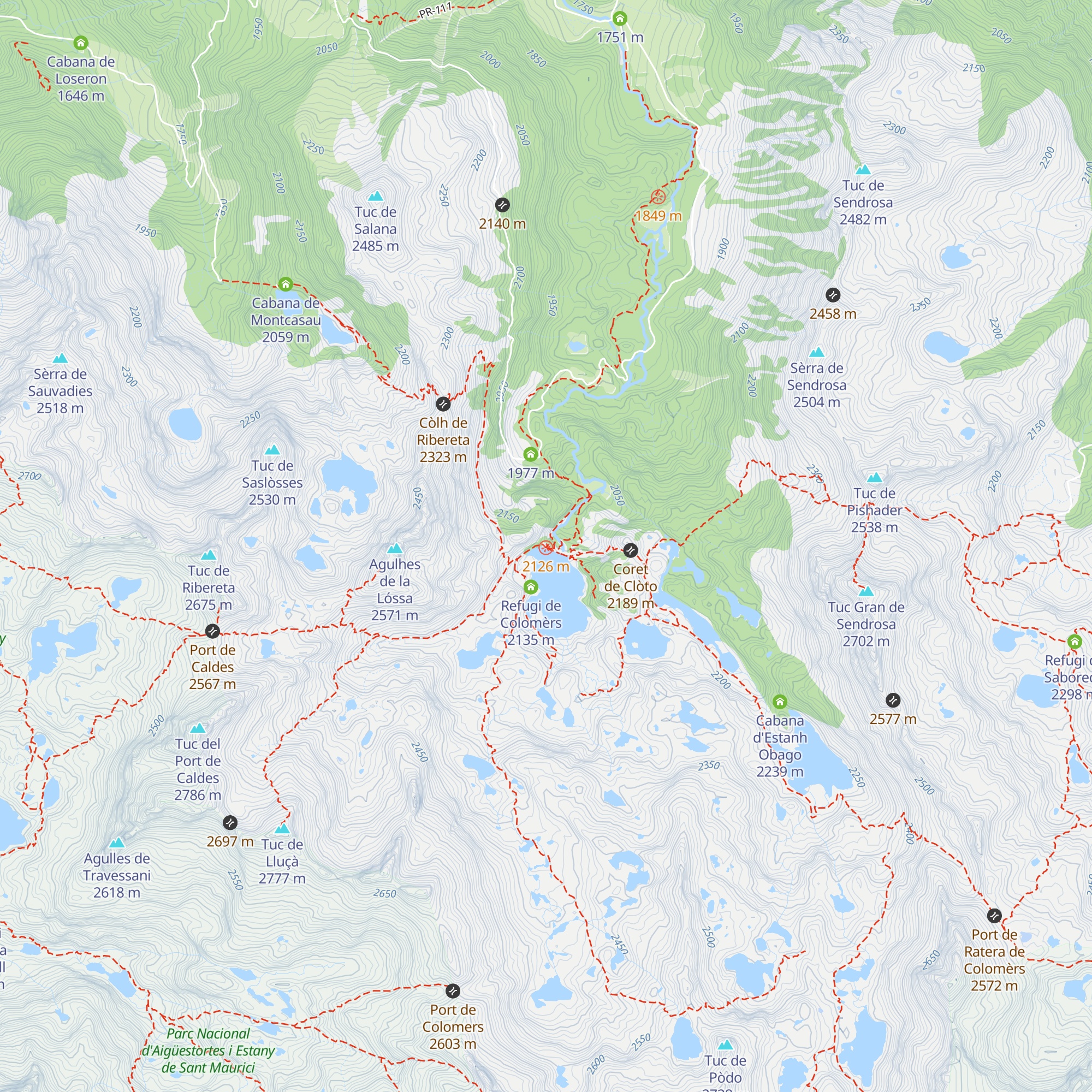 Refugi vielh de Colomèrs map