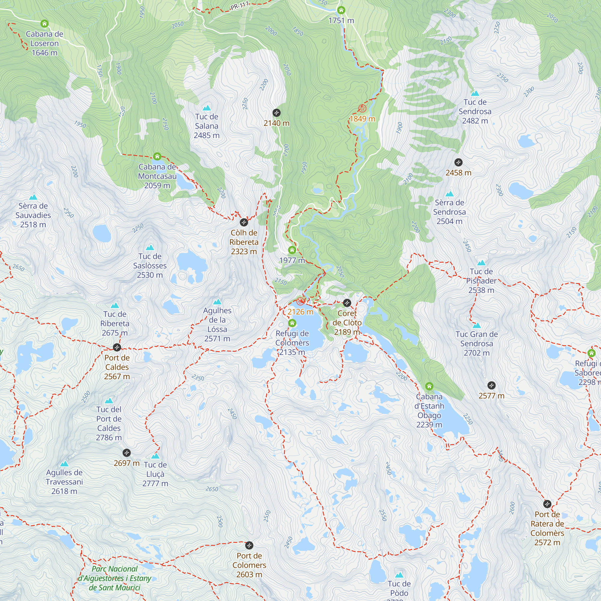 Refugi vielh de Colomèrs map