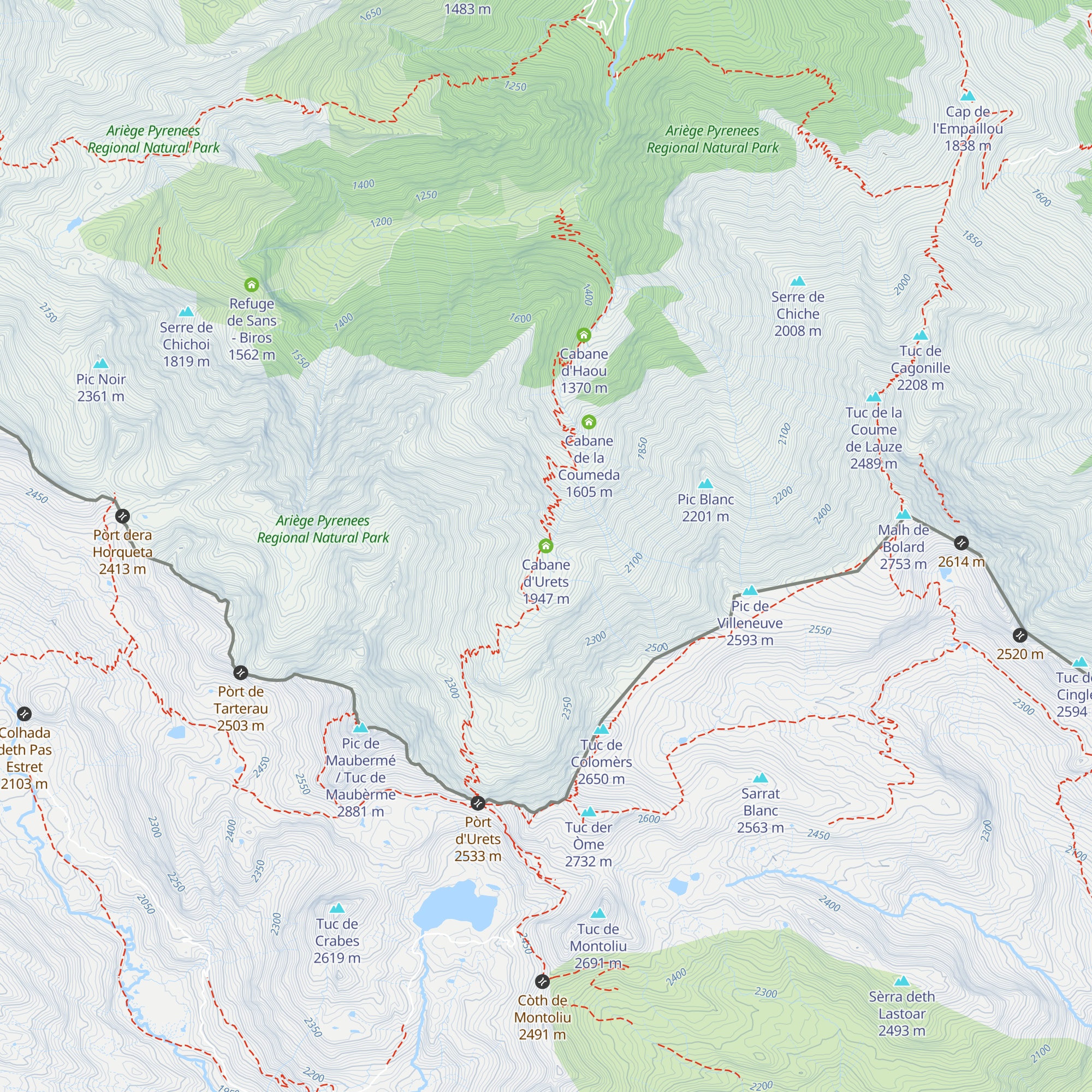 Cabane d'Urets map