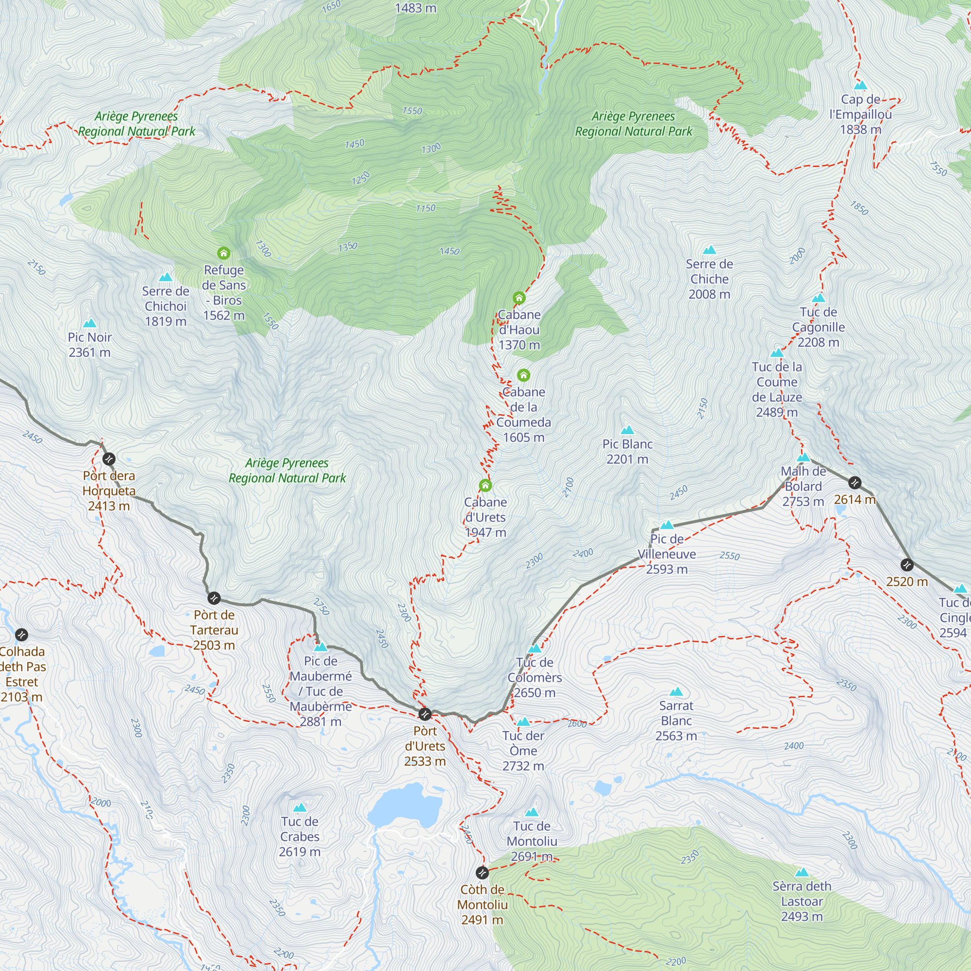 Cabane d'Urets map