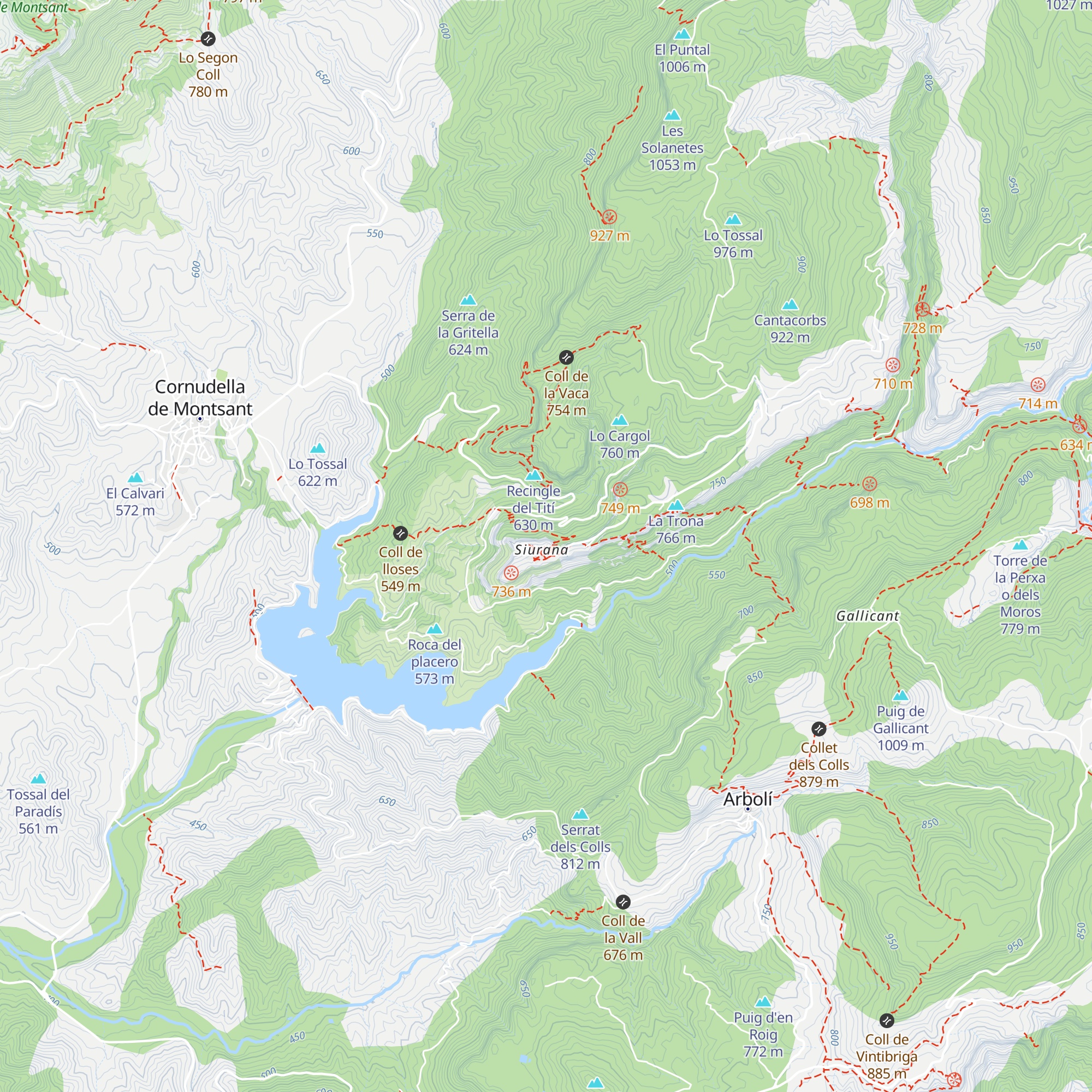 Refugi de Siurana map
