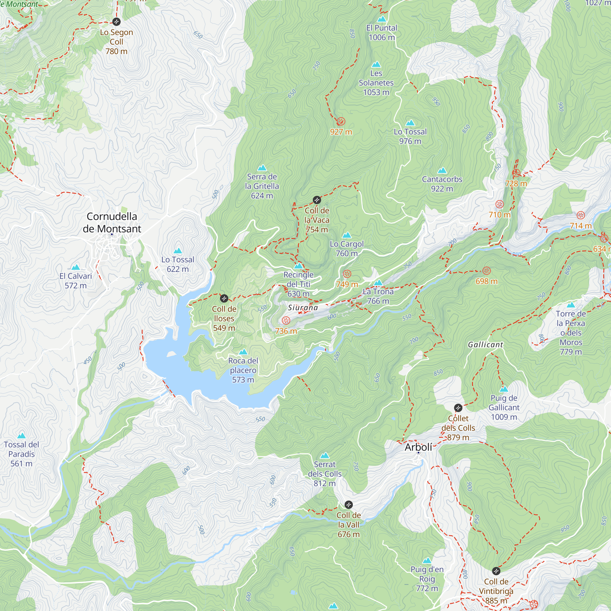 Refugi de Siurana map