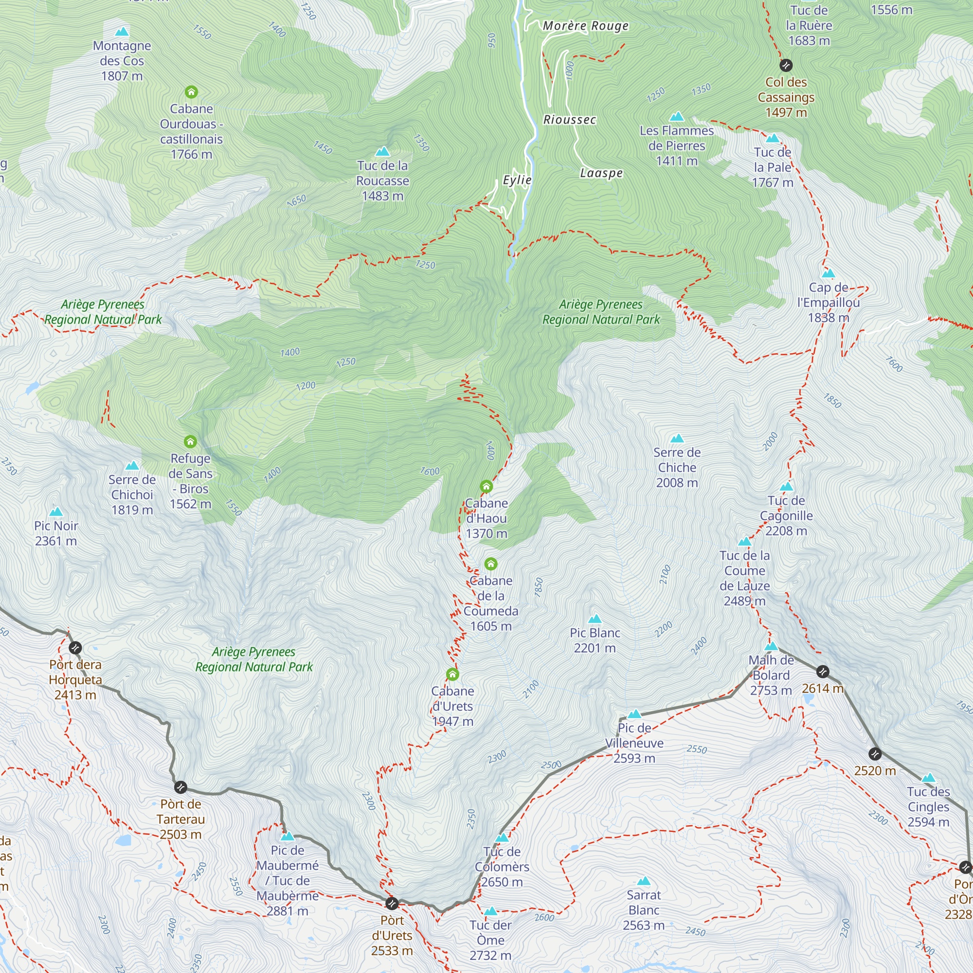 Cabane d'Haou map