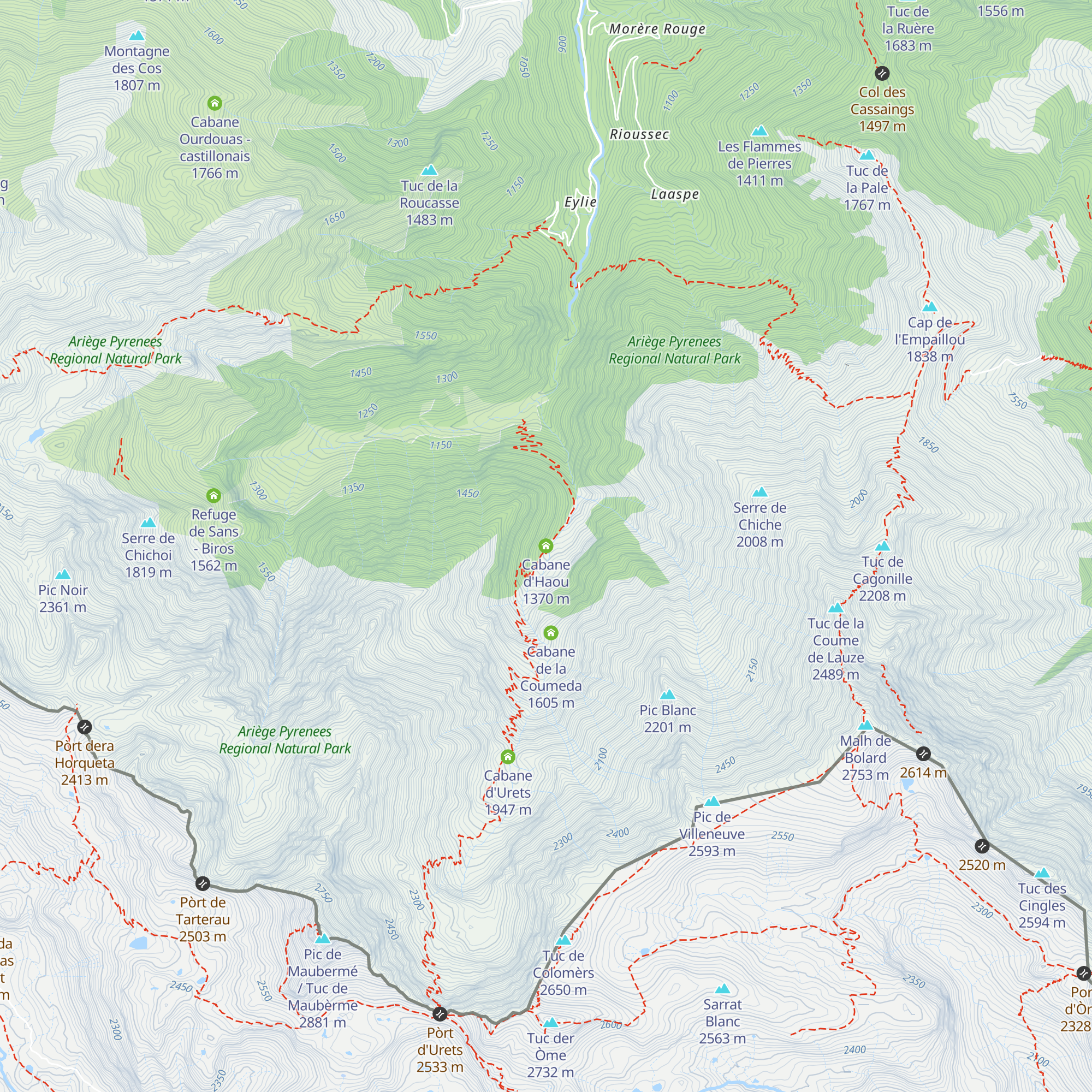 Cabane d'Haou map
