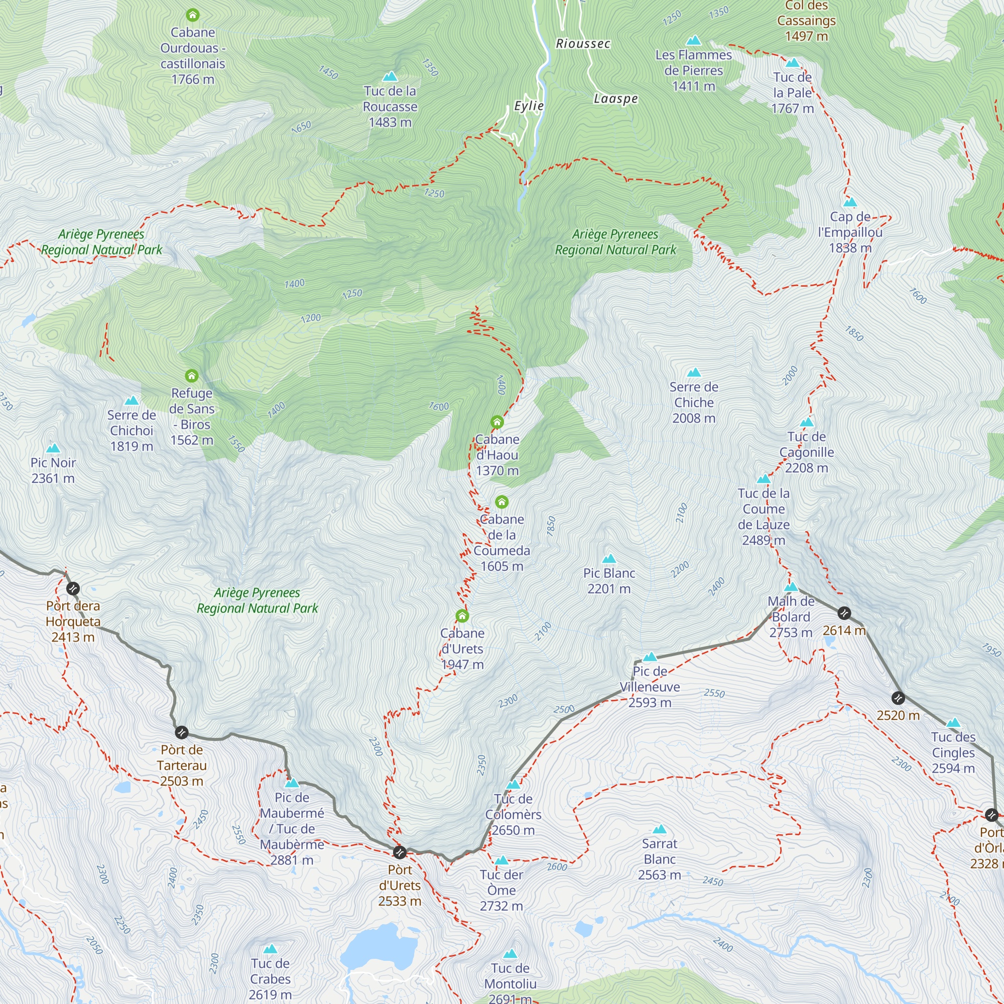 Cabane de la Coumeda map