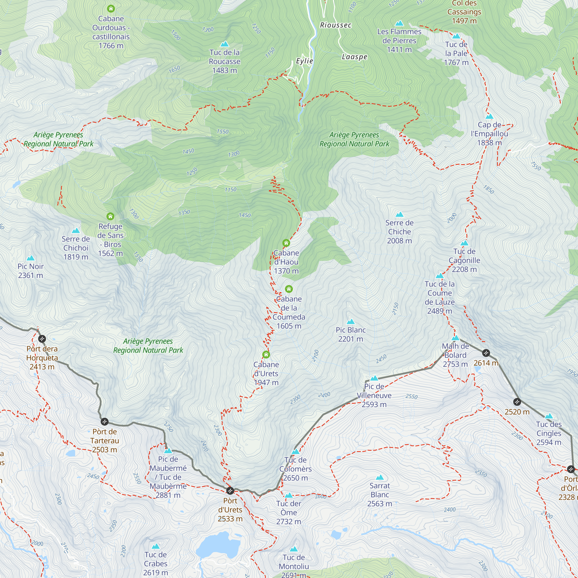 Cabane de la Coumeda map
