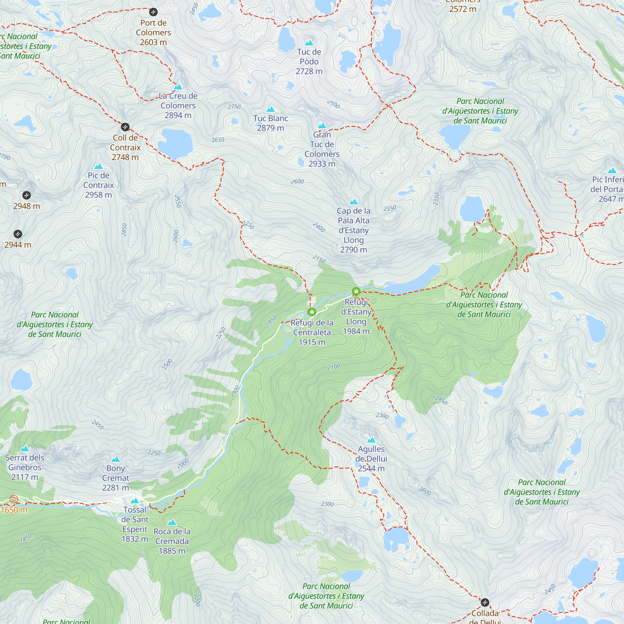 Refugi de la Centraleta map