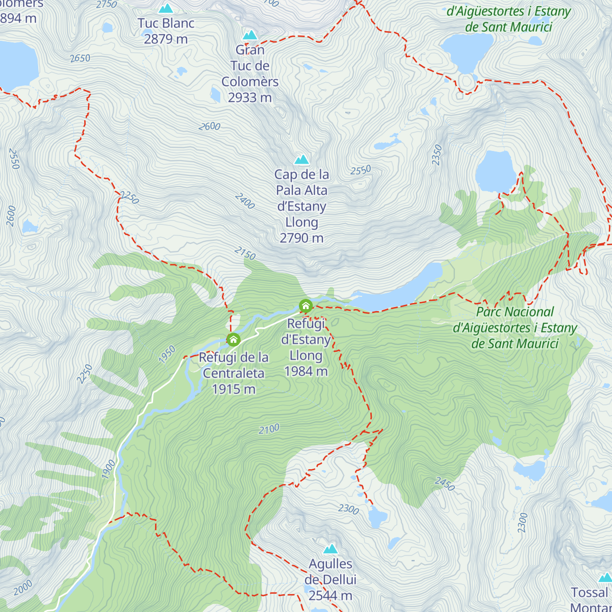 Refugi d'Estany Llong map