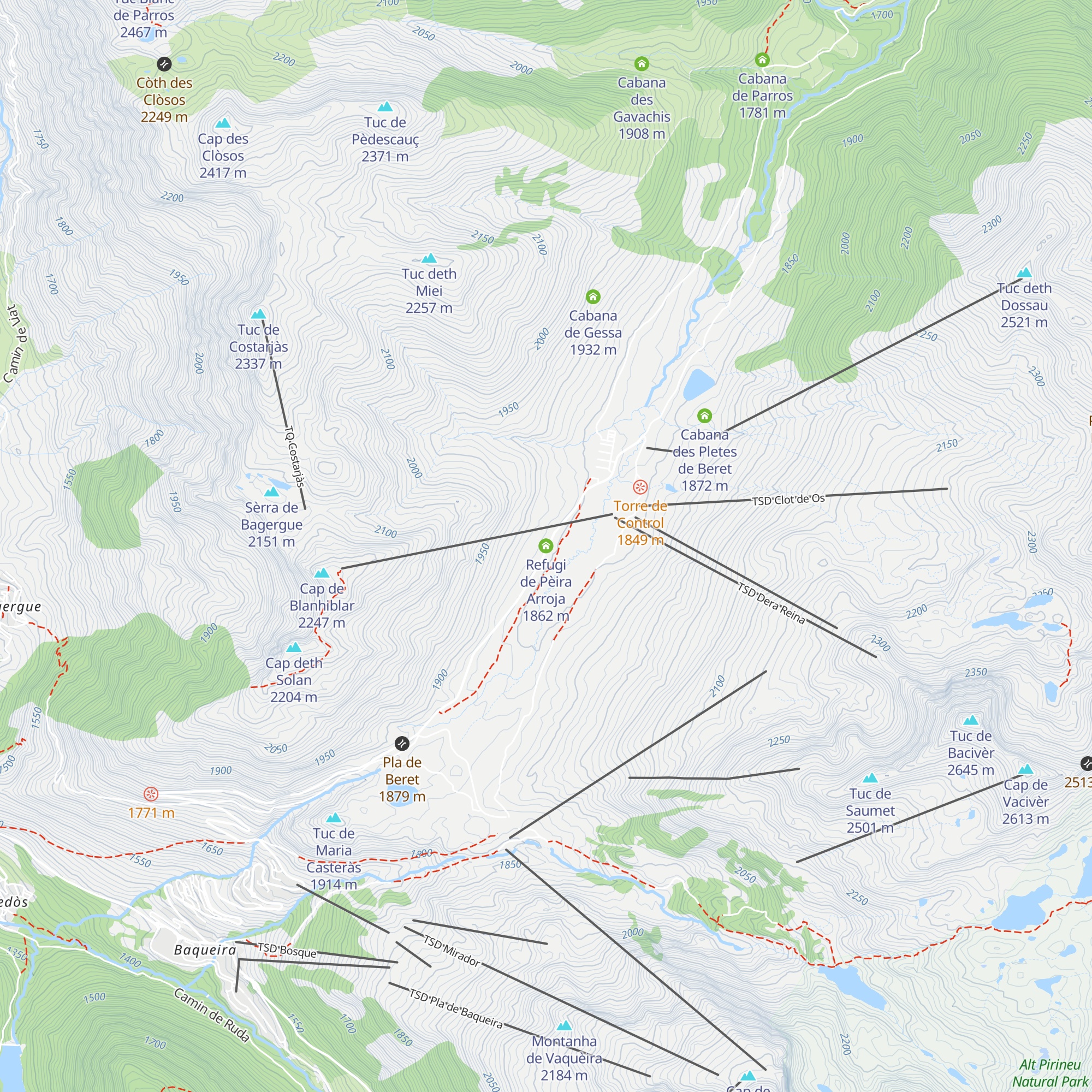 Refugi de Pèira Arroja map
