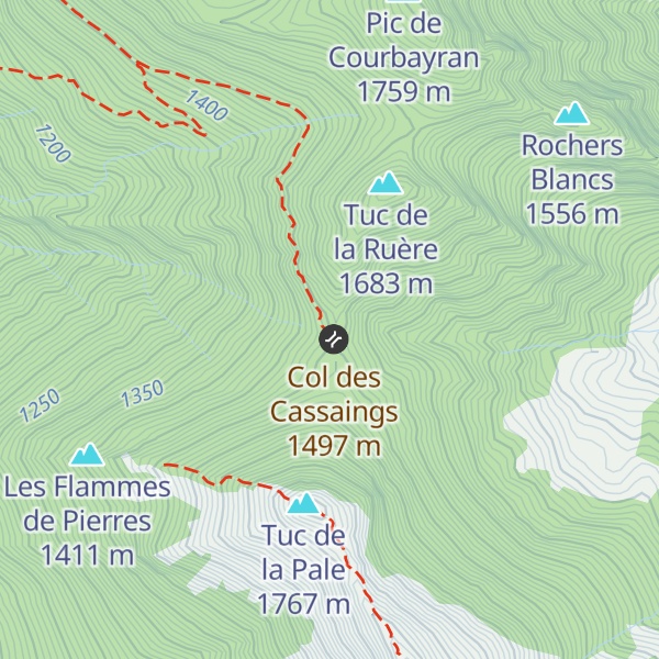 Map of Cabane du Col des Cassaings