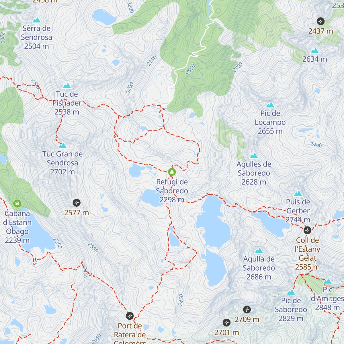 Refugi de Saboredo map