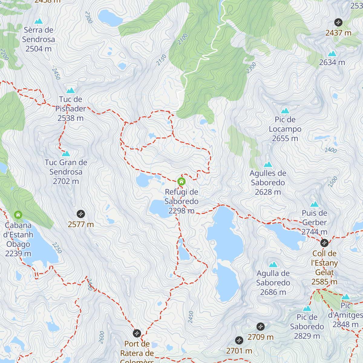 Refugi de Saboredo map
