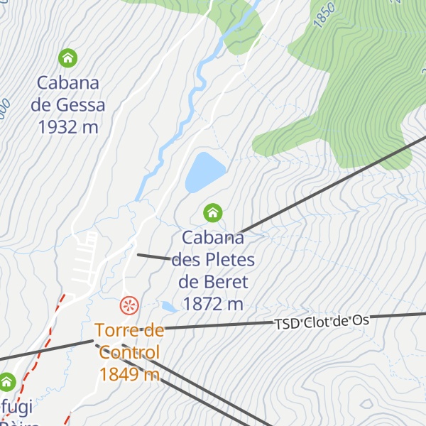 Map of Cabana des Pletes de Beret