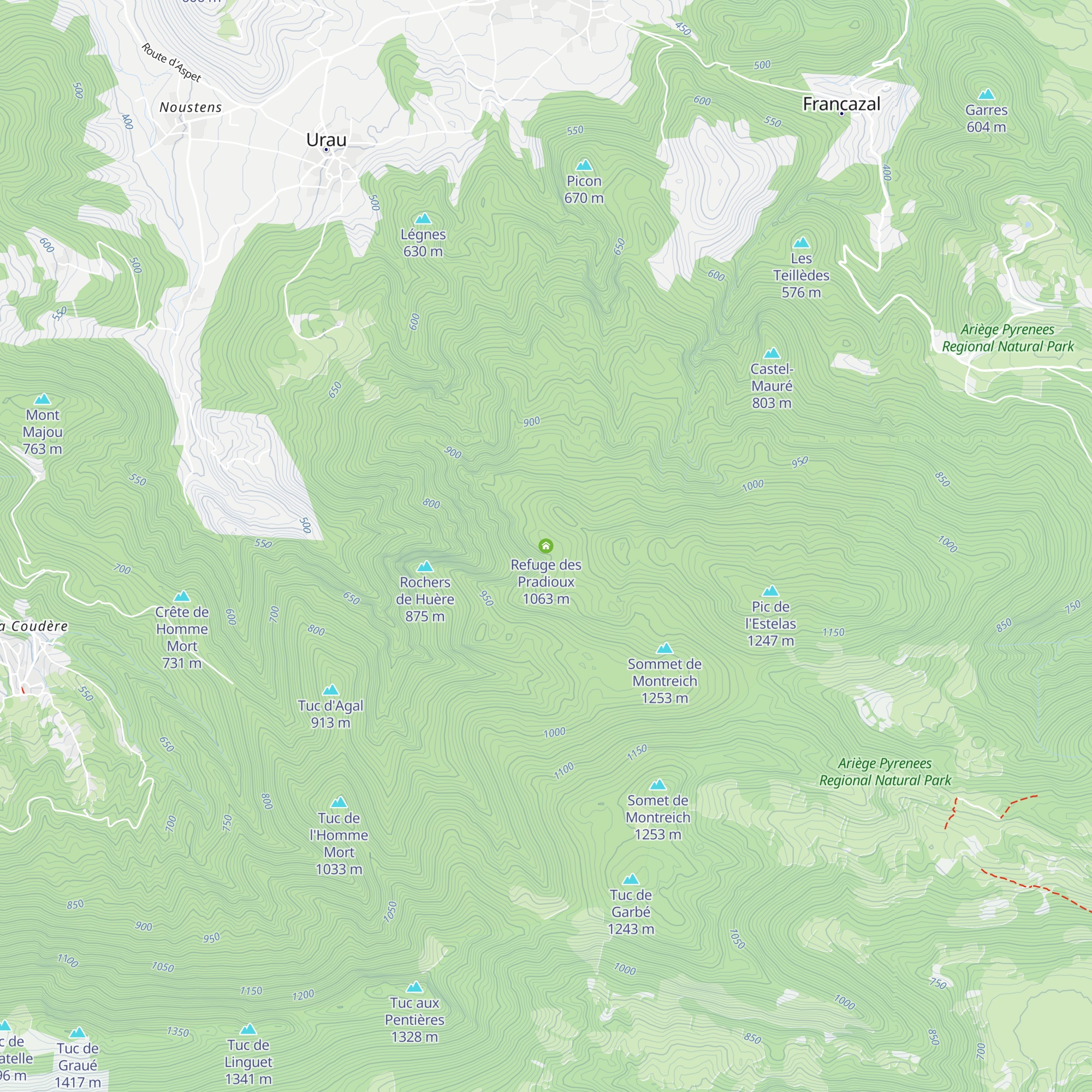 Refuge des Pradioux map