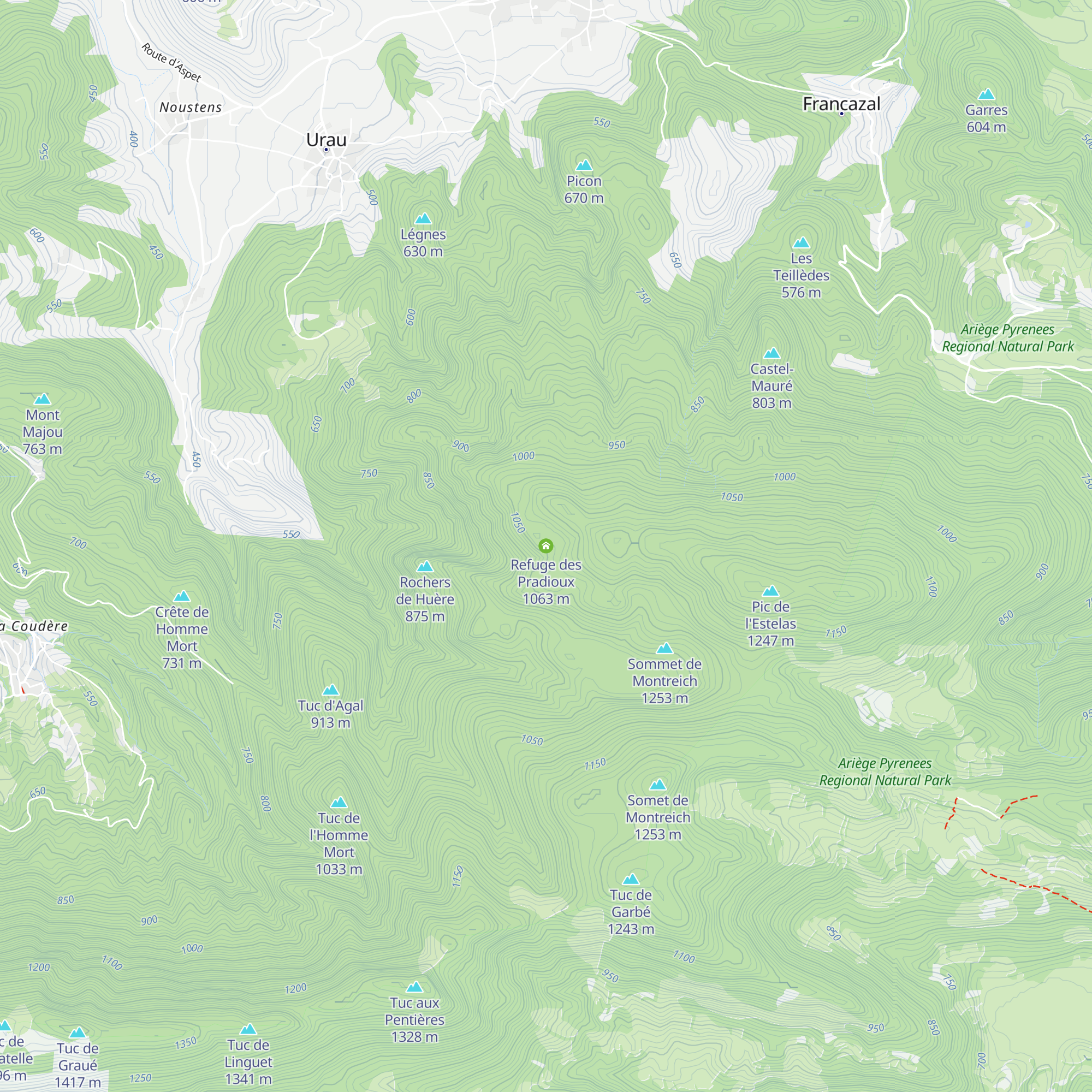 Refuge des Pradioux map