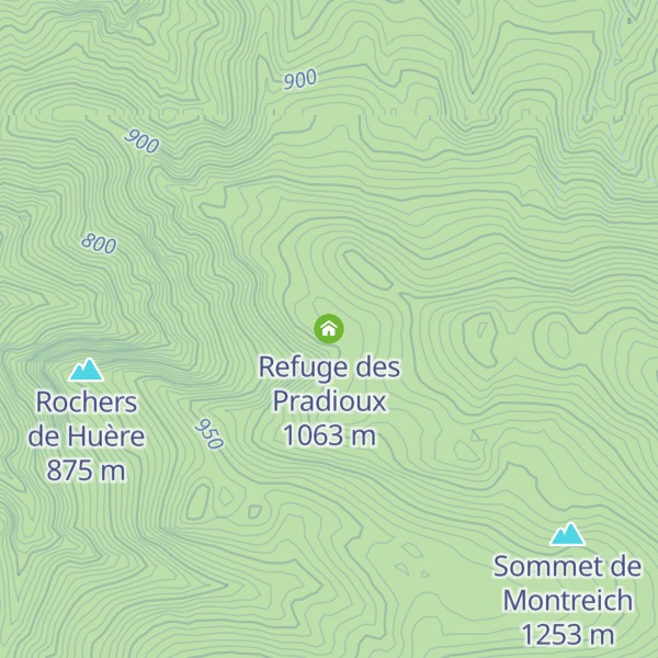 Map of Refuge des Pradioux