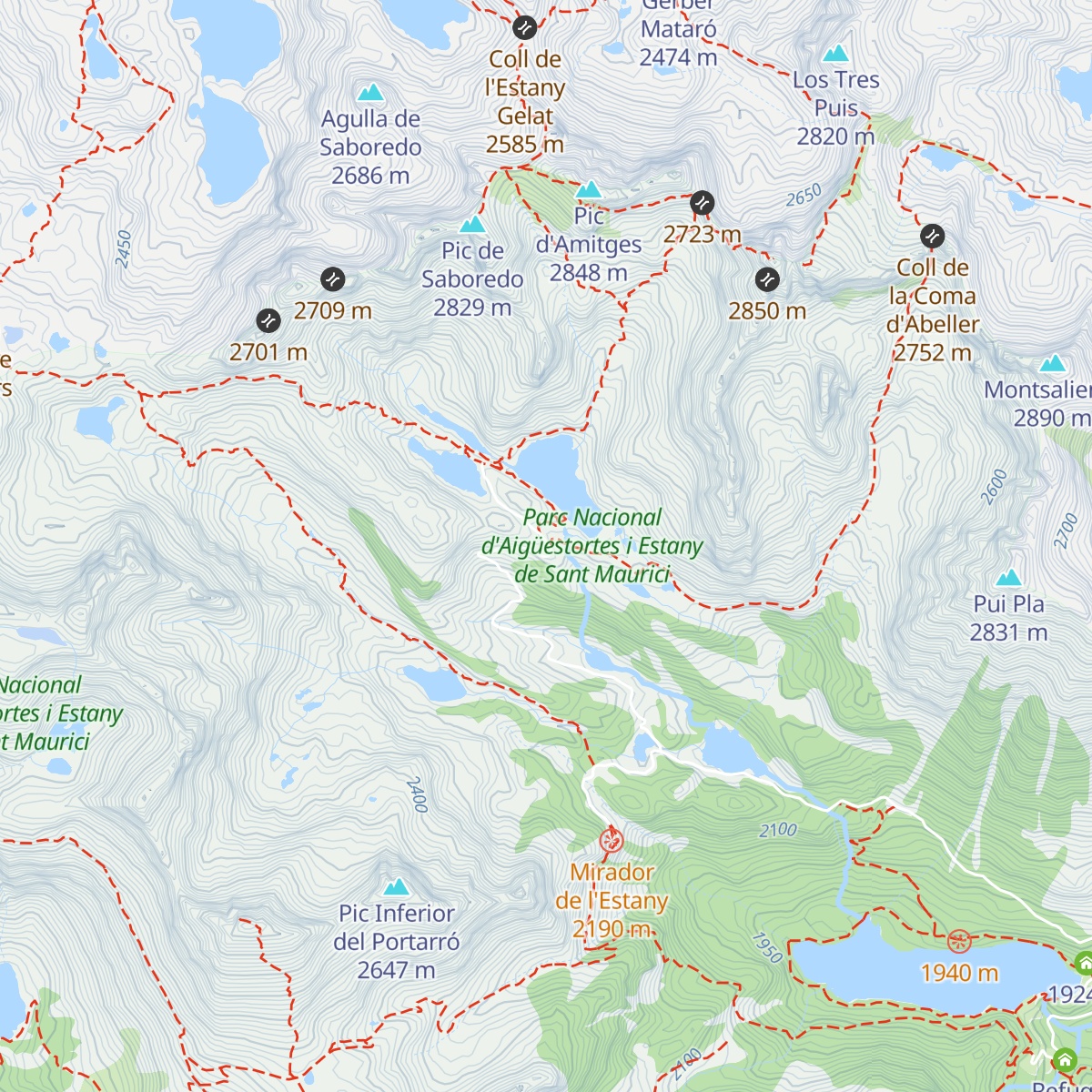 Refugi d'Amitges map
