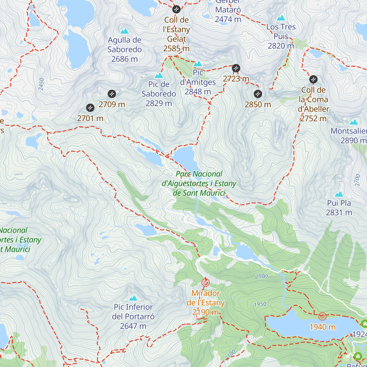 Refugi d'Amitges map