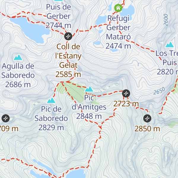 Map of Pic d'Amitges