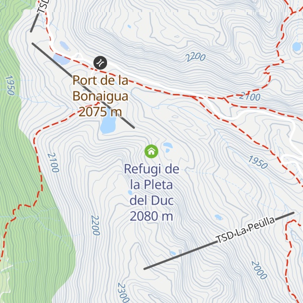 Map of Refugi de la Pleta del Duc