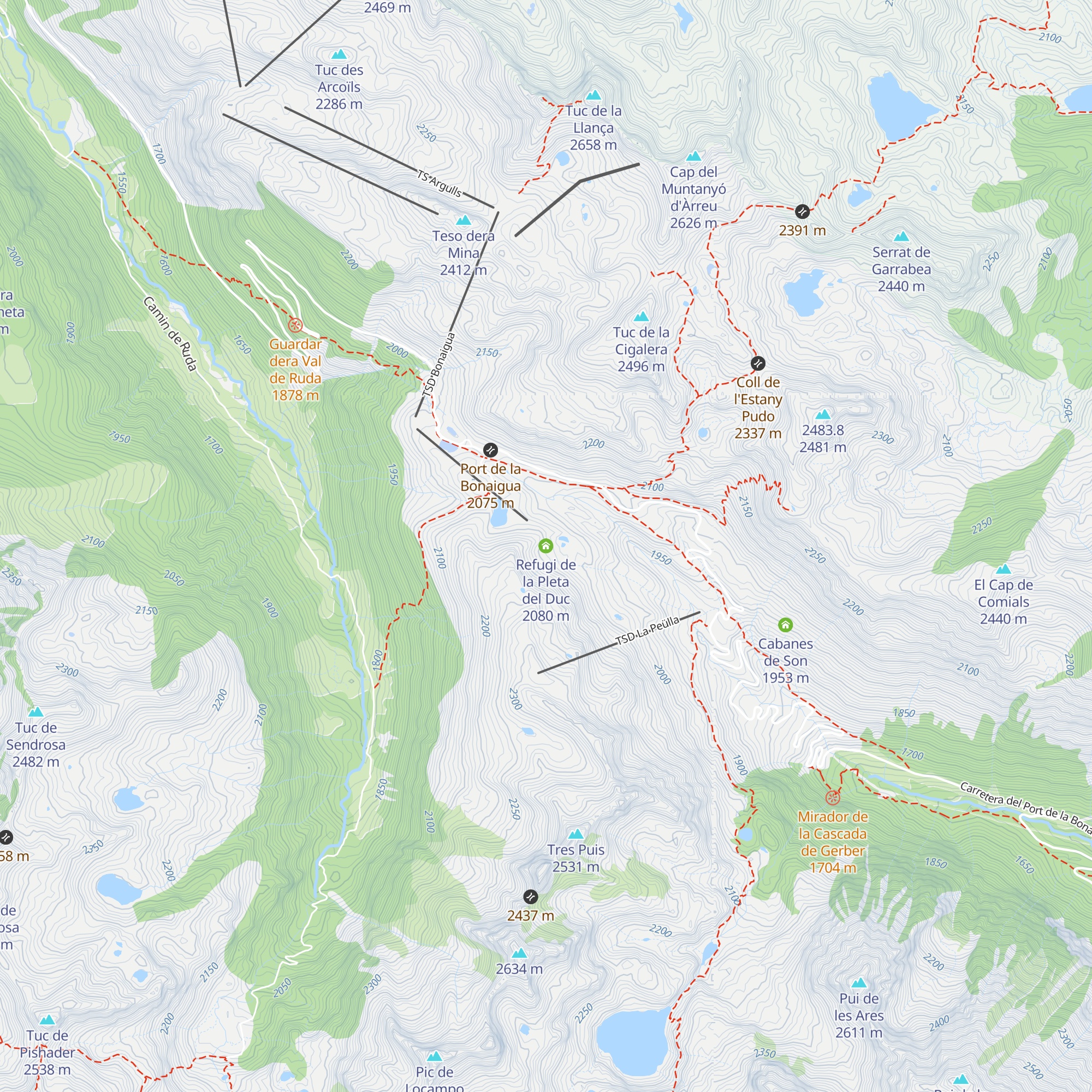Refugi de la Pleta del Duc map