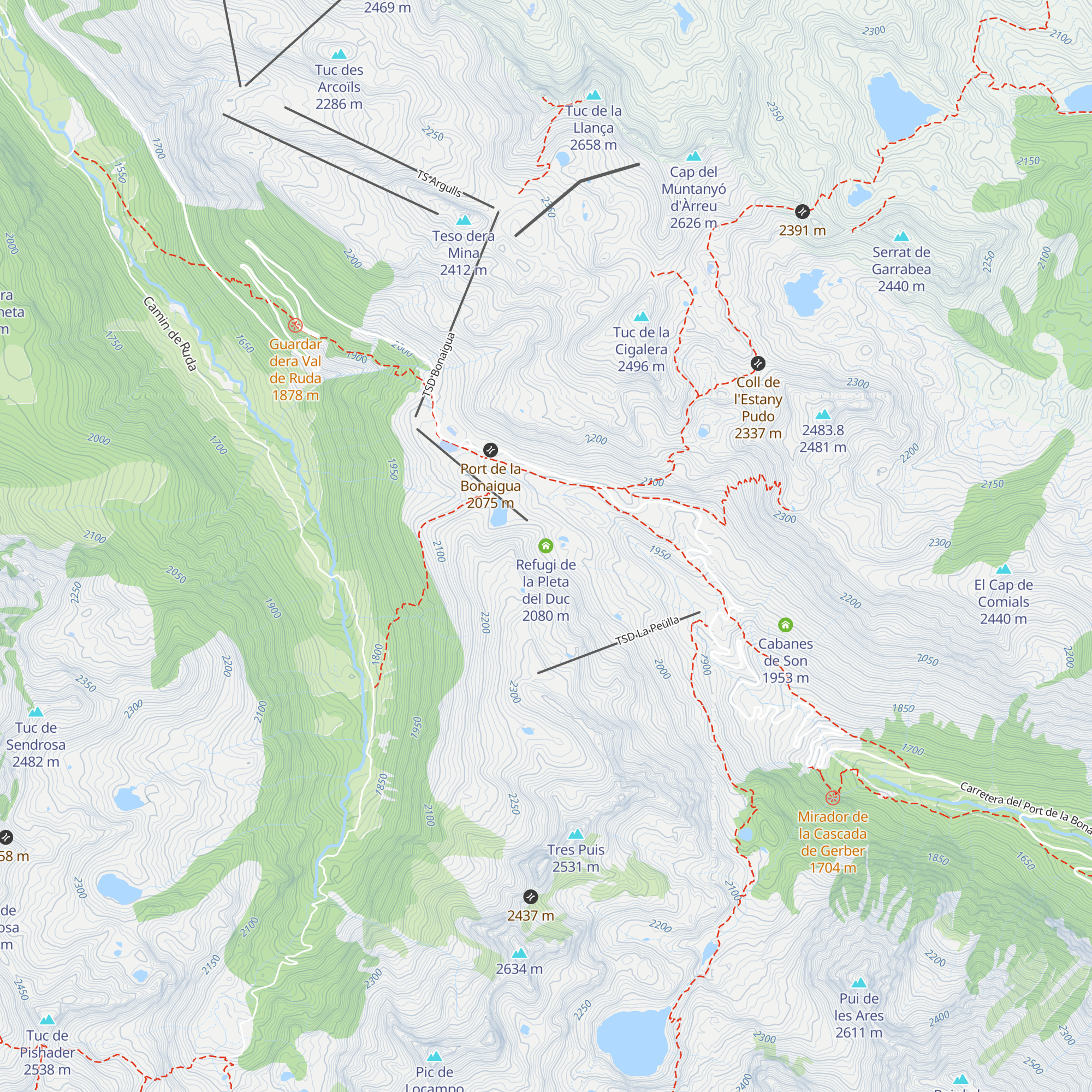 Refugi de la Pleta del Duc map