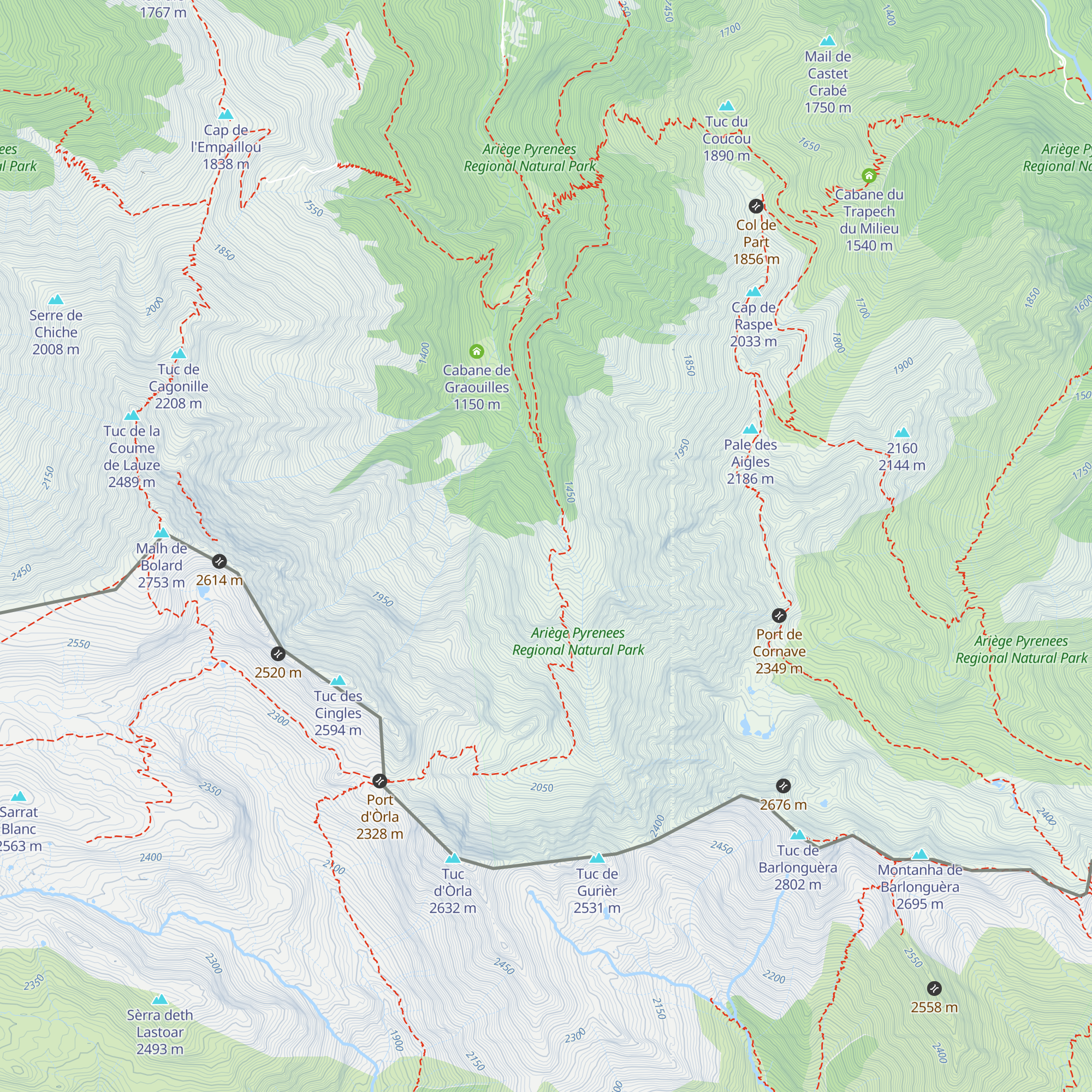 Cabane de la Hounta map