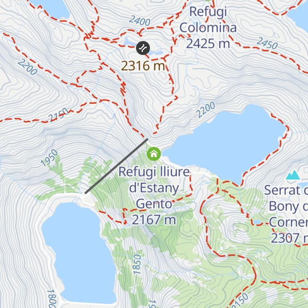 Map of Refugi lliure d'Estany Gento