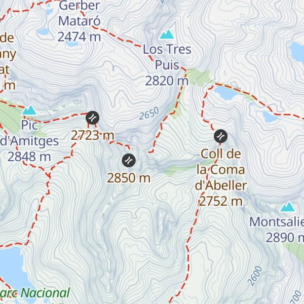 Map of Pics de Bassiero - Punta Gourdon
