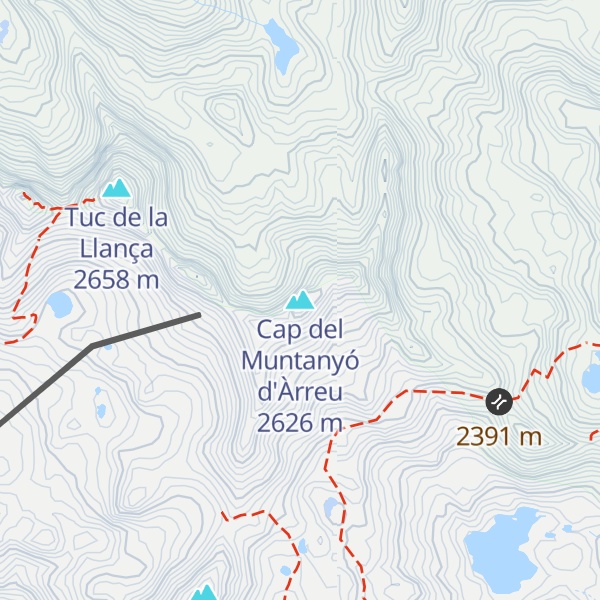 Map of Cap del Muntanyó d'Àrreu