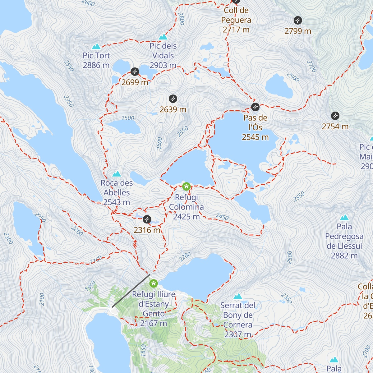 Refugi Colomina map