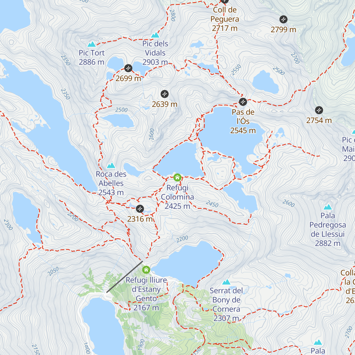 Refugi Colomina map