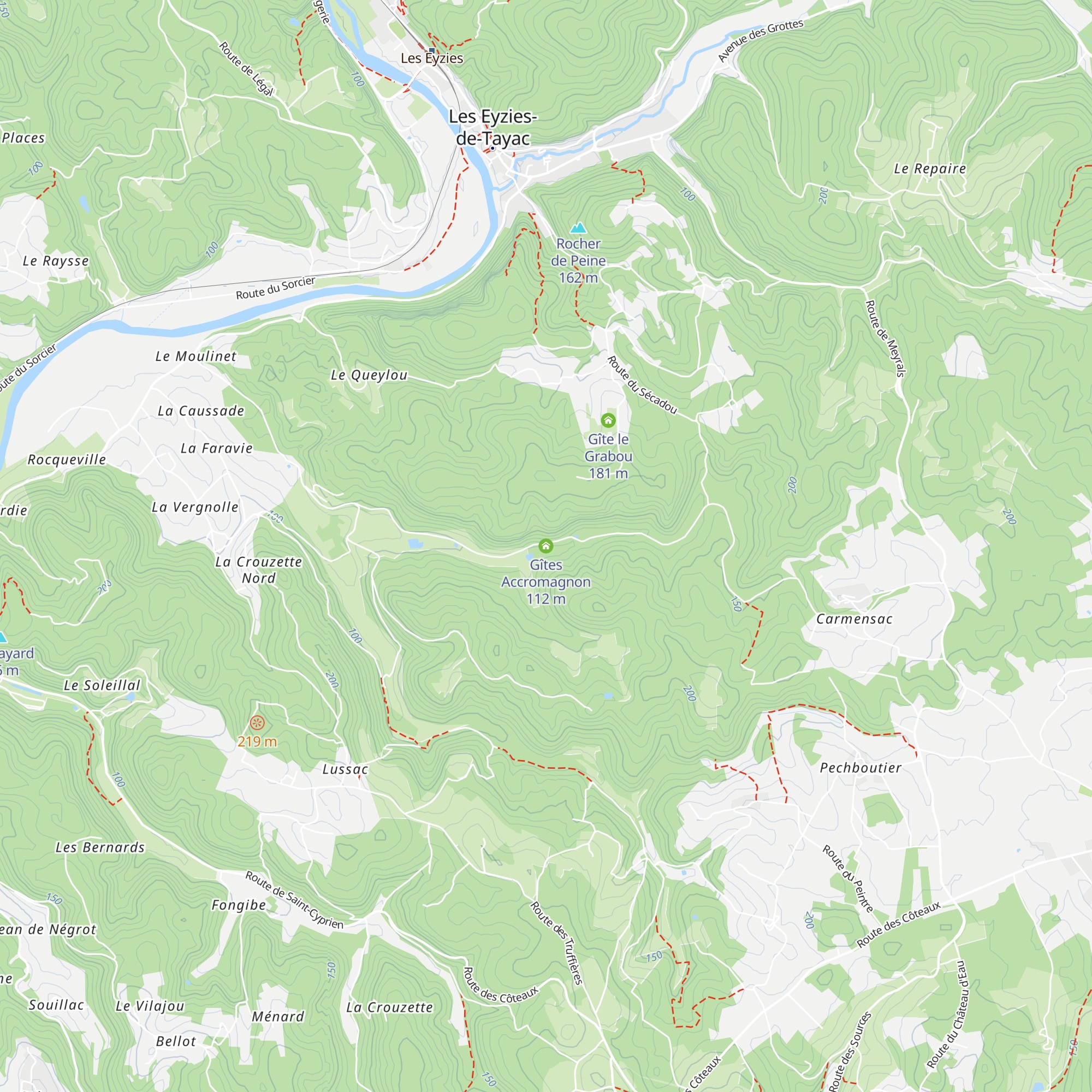 Gîtes Accromagnon map