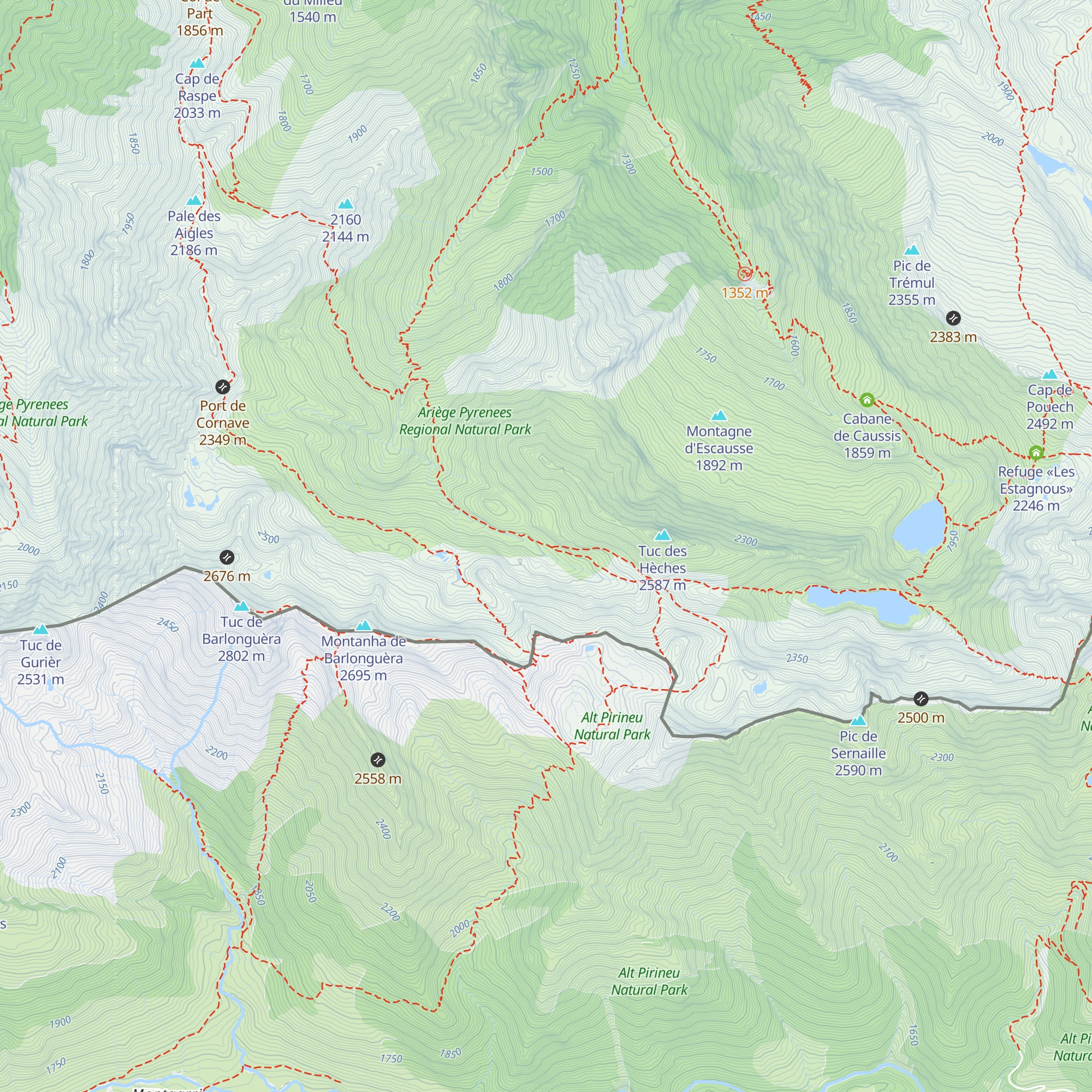 Cabane de Barlonguere map