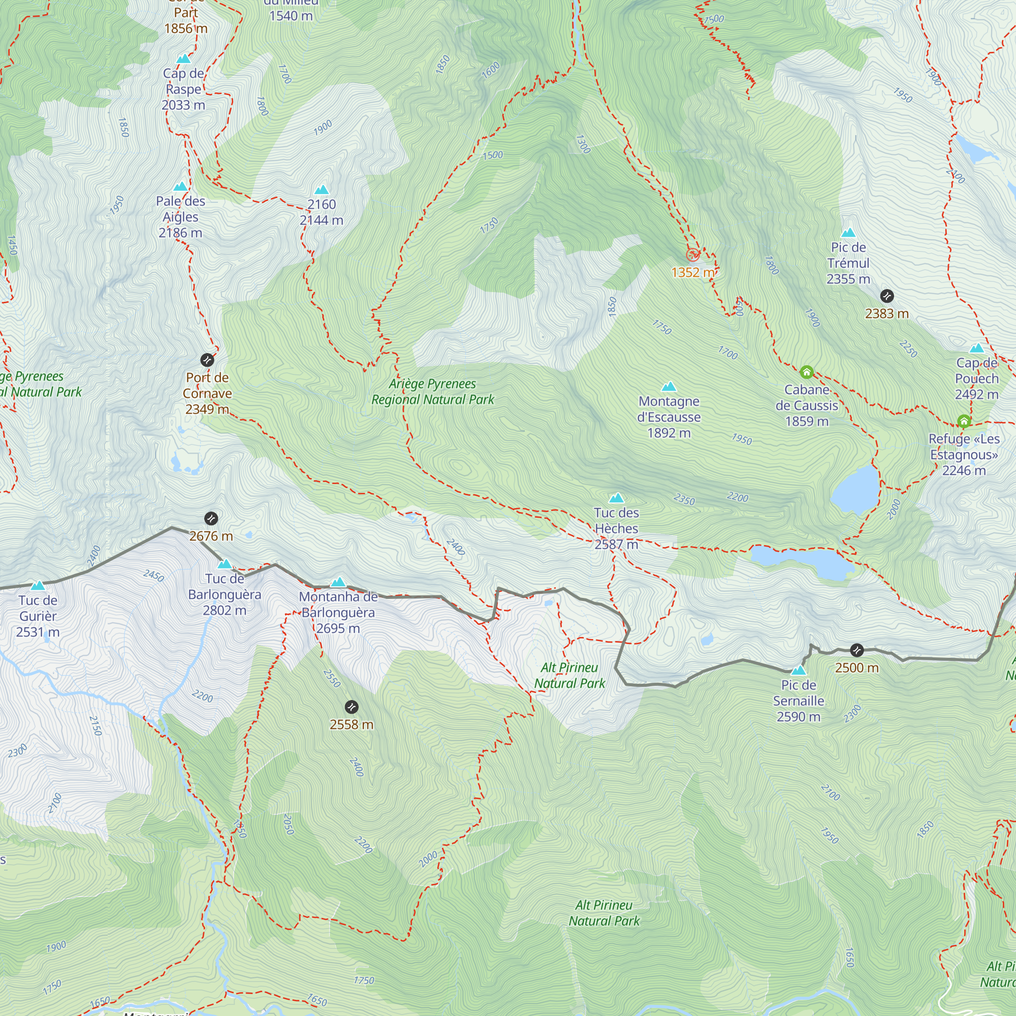 Cabane de Barlonguere map