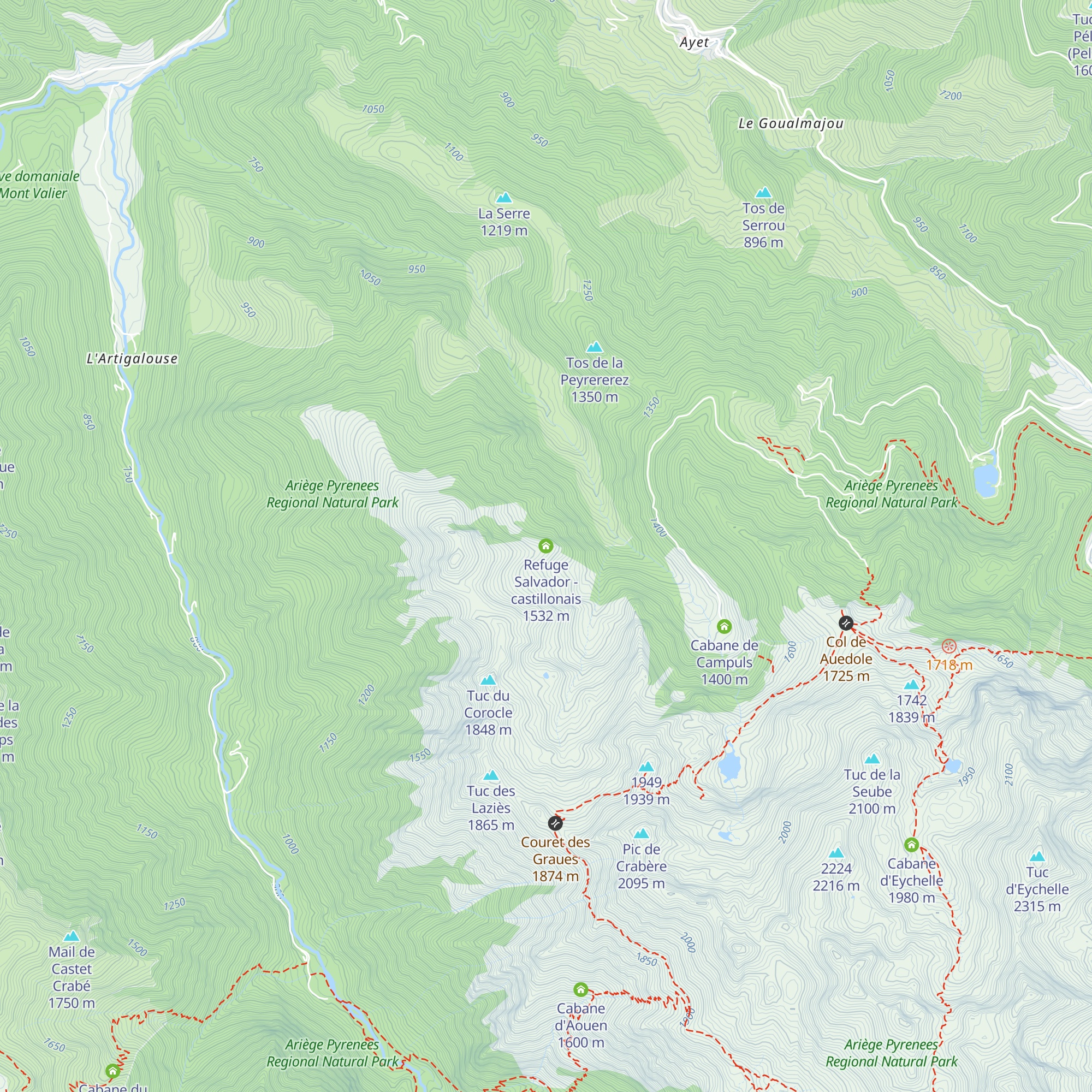 Refuge Salvador - castillonais map