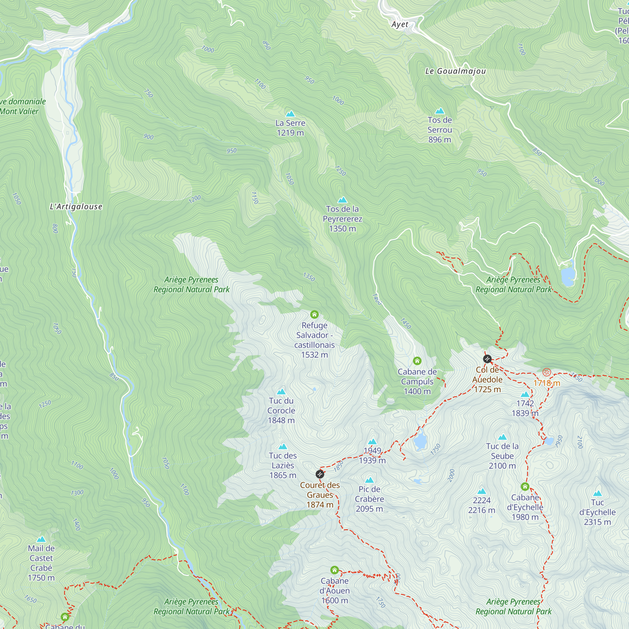 Refuge Salvador - castillonais map