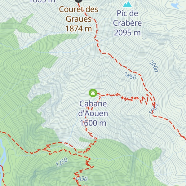 Map of Cabane d'Aouen
