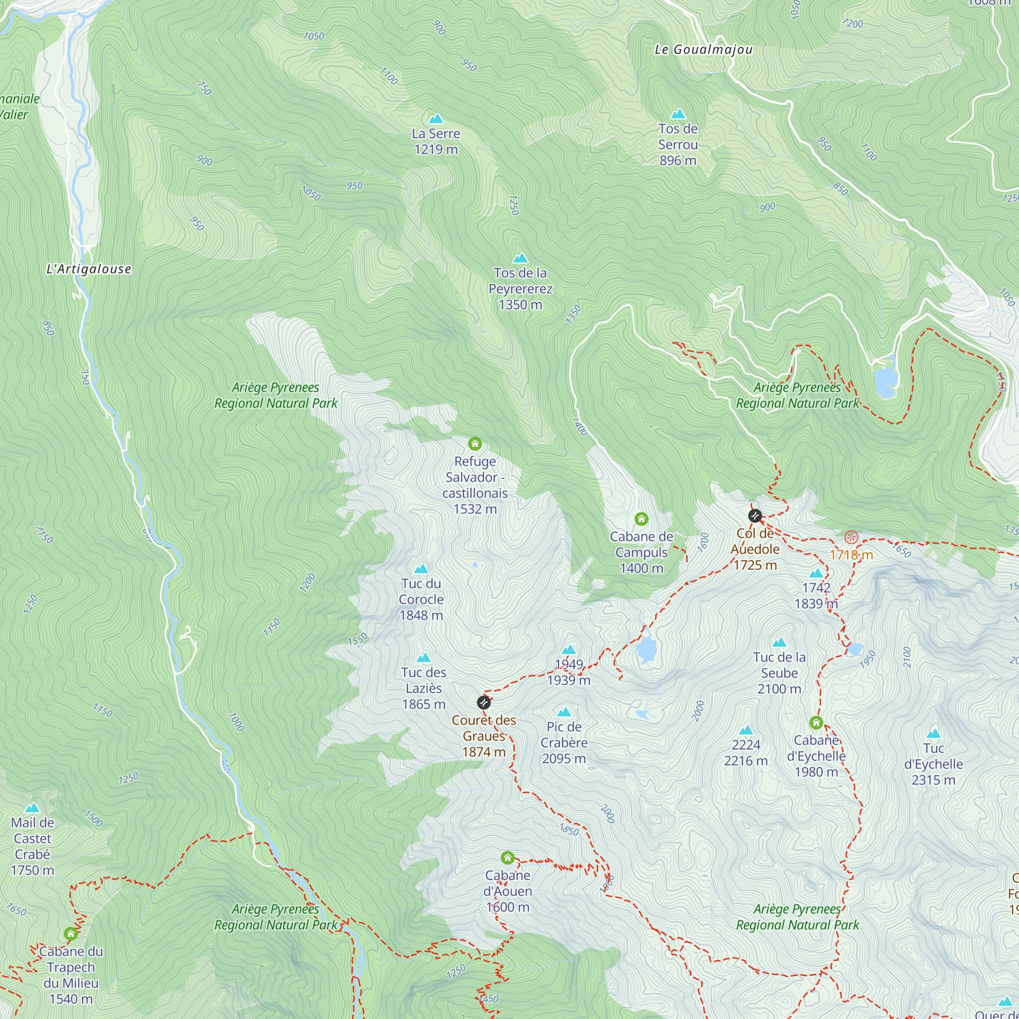 Cabane Lee - castillonais map