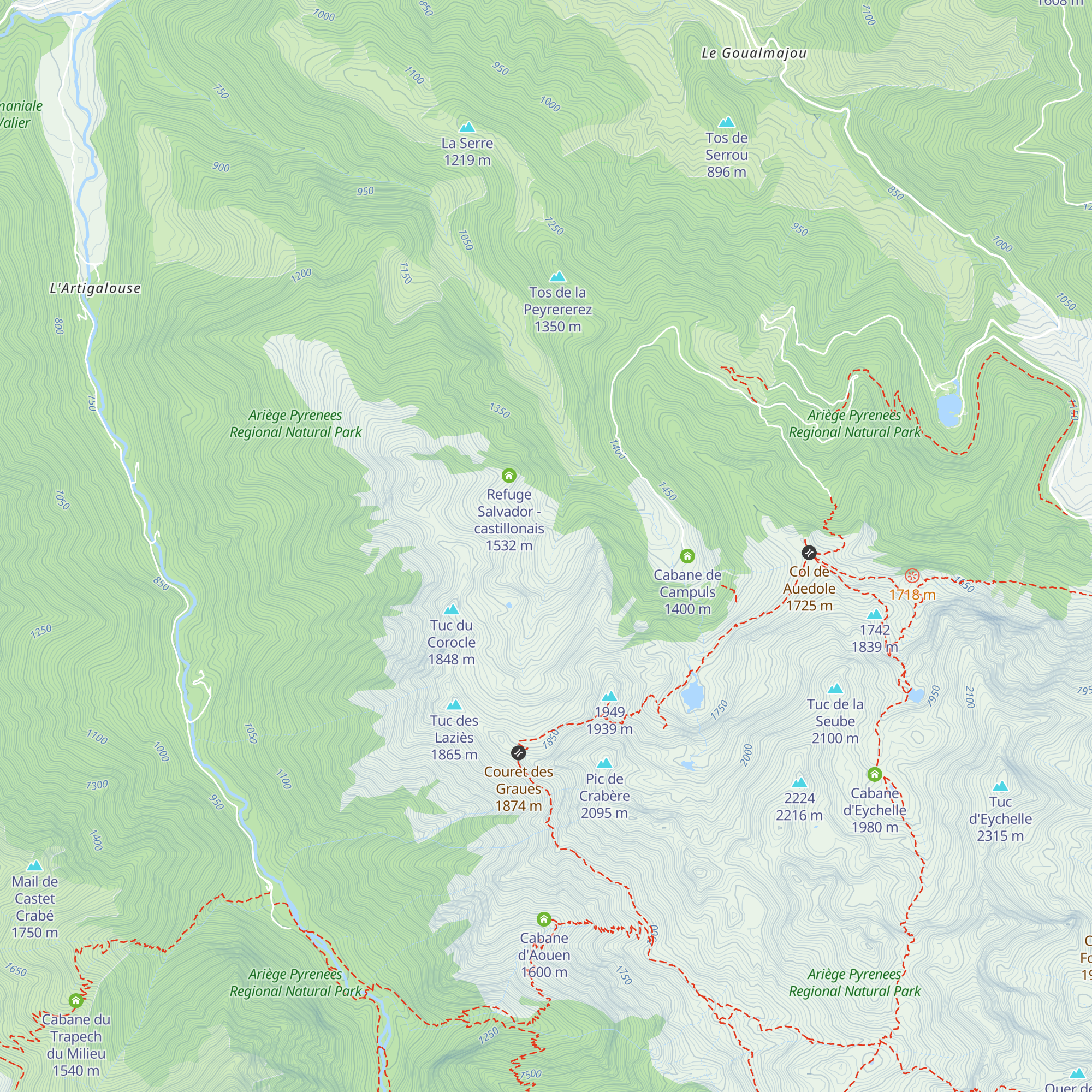 Cabane Lee - castillonais map