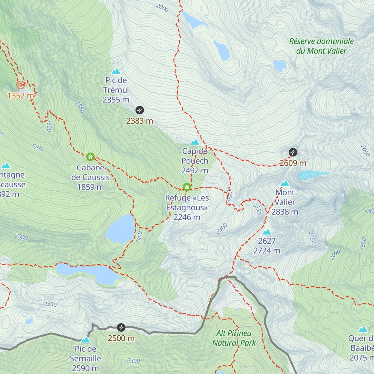 Refuge «Les Estagnous» map