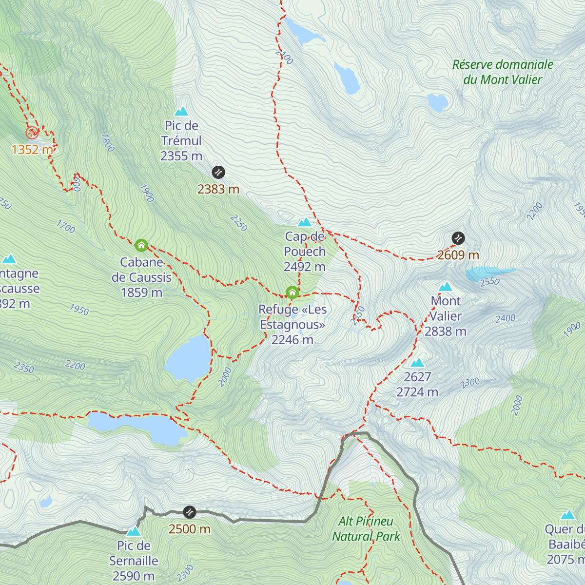 Refuge «Les Estagnous» map