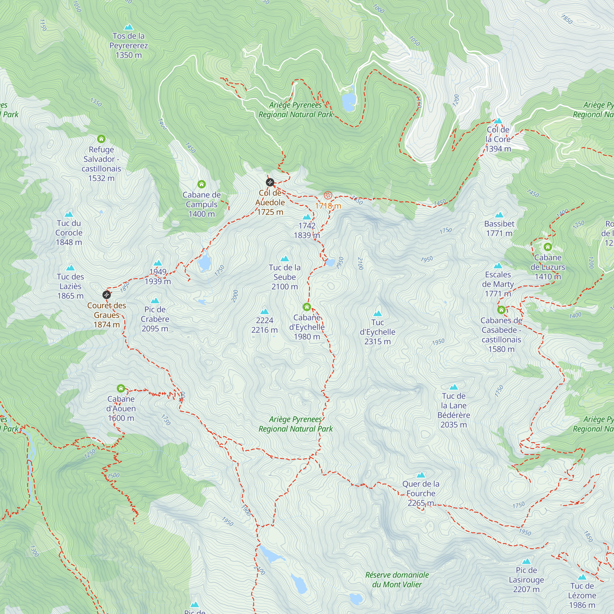 Cabane d'Eychelle map