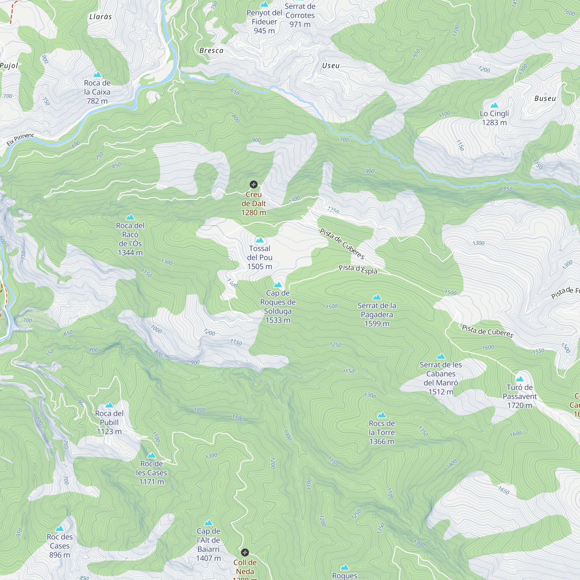 Refugi d'Esplà map